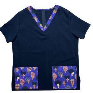 Handmade Afro Scrub Top With FREE Matching Mask